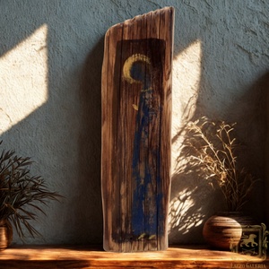 Rusztikus Szentkép  - Rusztikus Festett Fatábla - Falra akasztható - Ajándék ötlet - Angyal - Meska.hu