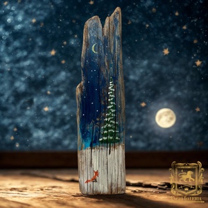 Kire vár a kis róka? - Rusztikus Festett Fatábla - Falra akasztható - Ajándék ötlet - Karácsonyfa - Karácsony - Róka - Meska.hu