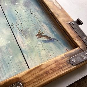 Havas Éjjelen - Ajándék ötlet, Rusztikus Dekoráció,  Fatábla, Ablak, Havas, Tél, Fenyőfa, Gyerekszoba - otthon & életmód - dekoráció - fali és függő dekoráció - falra akasztható dekor - Meska.hu