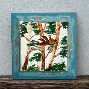 Pici barna bagoly - Rusztikus Fatábla, Gyerekszoba, Egyedi Falidísz, Bagoly, Falikép - Meska.hu