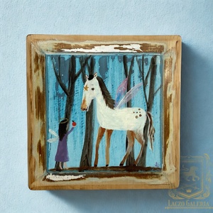 Alma - Rusztikus Fatábla, Ajándék ötlet - Egyedi Falidísz, Lovacska, Angyal - Meska.hu