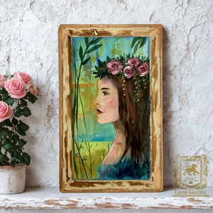 Lívia - Rusztikus Fatábla, Egyedi Falikép, Akril Festmény - Meska.hu