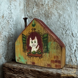 Micike integet - Egyedi dekoráció, ajándék ötlet, Gyerekszoba, Polcdísz, Könyvtámasz, Házikó, Otthon & Életmód, Dekoráció, Fali és függő dekoráció, Falra akasztható dekor, Famegmunkálás, Festett tárgyak, MESKA