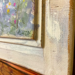 Szabad ég alatt - Rusztikus Fatábla, Egyedi Falikép, Akril Festmény - Virágok - Madár - otthon & életmód - dekoráció - fali és függő dekoráció - falra akasztható dekor - Meska.hu