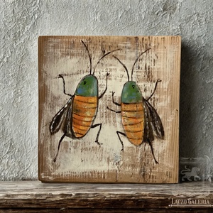 Bogártánc - Rusztikus Fatábla, Ajándék ötlet - Egyedi Falidísz, Gyerekszoba, Tücsök, Bogár - Meska.hu