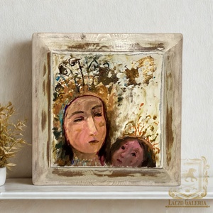 Szent pillanat - Rusztikus Fatábla, Egyedi Falikép, Akril Festmény - Laczó Ágnes - Meska.hu