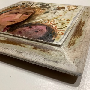 Szent pillanat - Rusztikus Fatábla, Egyedi Falikép, Akril Festmény - Laczó Ágnes - otthon & életmód - dekoráció - fali és függő dekoráció - falra akasztható dekor - Meska.hu