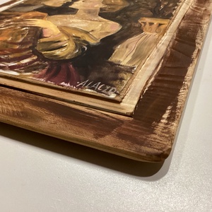 Lovagi hódolat - Rusztikus Fatábla, Egyedi Falikép, Akril Festmény - Laczó Ágnes - otthon & életmód - dekoráció - fali és függő dekoráció - falra akasztható dekor - Meska.hu