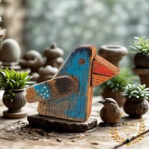 Boldogság Kék Madara - Rusztikus Fa Dekoráció, Ajándék ötlet, Egyedi dísz, Madár- Antik Tölgyfa - Meska.hu