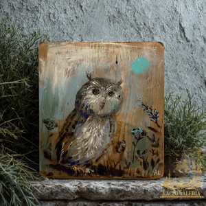 Holdfény - Rusztikus Fatábla, Gyerekszoba, Egyedi Falidísz, Bagoly, Falikép - Meska.hu