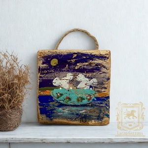 Csésze-hajó - Laczó Ágnes kortárs festő/grafikus művész, Egér, Gyerekszoba, Dekoráció - Meska.hu