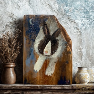 Cukorfalat  - Rusztikus Fatábla, Ajándék ötlet, Nyuszi, Nyúl, Húsvét, Egyedi Falidísz - Meska.hu
