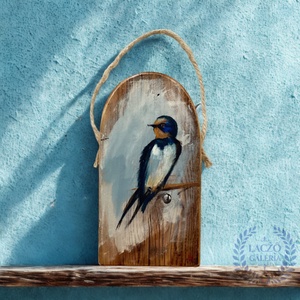 Fecskemadár - Rusztikus Fatábla, Ajándék ötlet - Egyedi Falidísz, Gyerekszoba, Madár, Fecske - Meska.hu