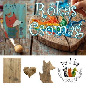 Fa-l-ka - Fesd ki Magad! Kreatív családi foglalkoztató. Rusztikus fatáblák. Ajándék ötlet - Róka - Meska.hu