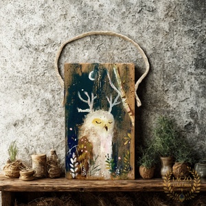 Erdei Megmondó - Rusztikus Fatábla, Gyerekszoba, Egyedi Falidísz, Bagoly, Falikép - Meska.hu