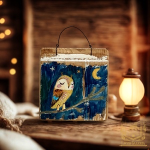 Alvó Bagoly - Rusztikus Fatábla, Ajándék ötlet - Egyedi Falidísz, Bagoly, Gyerekszoba, Otthon & Életmód, Dekoráció, Kép & Falikép, Fából készült kép, Famegmunkálás, Rusztikus fára festett, egyedi falikép.

Laczó Ágnes kortárs festő/grafikus művész munkája.

kb. 15..., MESKA