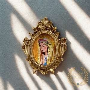 Napsugár - Női portré - Eredeti Akril festmény, Arany keretben - Szent, Madonna - Biblia, Ima, Laczó Ágnes  - Meska.hu