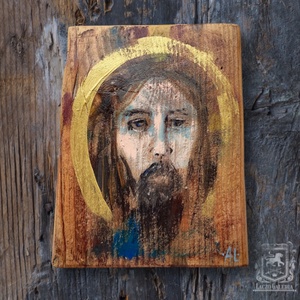 Jézus - Rusztikus Festett Fa, Dekoráció - Falra akasztható - Ajándék ötlet, Jézus, Szent, Vallás, Biblia - Meska.hu
