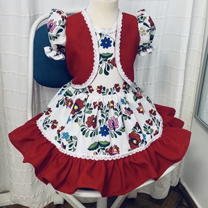 Népi jellegű ruhácska, Ruha & Divat, Páros szett, Anya-lánya szett, Szobrászat, Varrás, MESKA