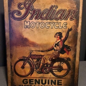 Indian motors fakép, Otthon & Életmód, Dekoráció, Dísztárgy, Decoupage, transzfer és szalvétatechnika, MESKA