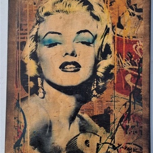 Marilyn Monroe fakép, Otthon & Életmód, Dekoráció, Dísztárgy, Decoupage, transzfer és szalvétatechnika, MESKA