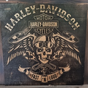 Harley Davidson Lézergravírozott fakép, Otthon & Életmód, Dekoráció, Kép & Falikép, 3d képek, Famegmunkálás, MESKA