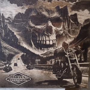Harley Davidson Lézergravírozott fakép, Otthon & Életmód, Dekoráció, Kép & Falikép, 3d képek, , MESKA