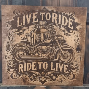 Harley Davidson Lézergravírozott fakép - Meska.hu