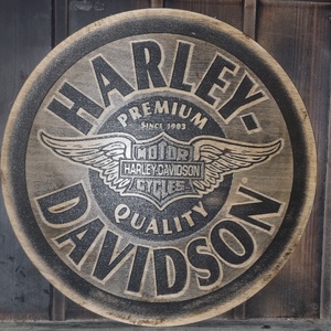 Harley Davidson Lézergravírozott fakép, Otthon & Életmód, Dekoráció, Kép & Falikép, 3d képek, Famegmunkálás, MESKA
