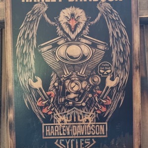 Harley Davidson fakép, Otthon & Életmód, Dekoráció, Dísztárgy, Decoupage, transzfer és szalvétatechnika, MESKA