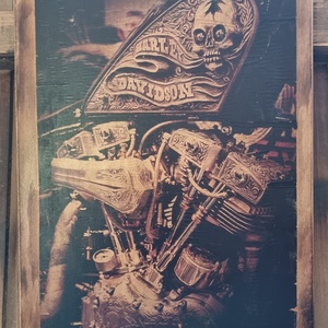 Harley Davidson fakép, Otthon & Életmód, Dekoráció, Dísztárgy, Decoupage, transzfer és szalvétatechnika, MESKA
