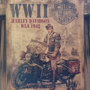 Harley Davidson fakép, Otthon & Életmód, Dekoráció, Dísztárgy, Decoupage, transzfer és szalvétatechnika, MESKA