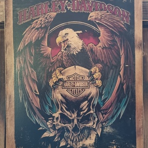Harley Davidson fakép, Otthon & Életmód, Dekoráció, Dísztárgy, Decoupage, transzfer és szalvétatechnika, MESKA