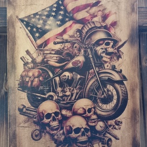 Harley Davidson fakép, Otthon & Életmód, Dekoráció, Dísztárgy, Decoupage, transzfer és szalvétatechnika, MESKA