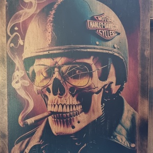 Harley Davidson fakép, Otthon & Életmód, Dekoráció, Dísztárgy, Decoupage, transzfer és szalvétatechnika, MESKA