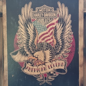 Harley Davidson fakép, Otthon & Életmód, Dekoráció, Dísztárgy, Decoupage, transzfer és szalvétatechnika, MESKA