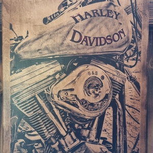 Harley Davidson fakép, Otthon & Életmód, Dekoráció, Dísztárgy, Decoupage, transzfer és szalvétatechnika, MESKA