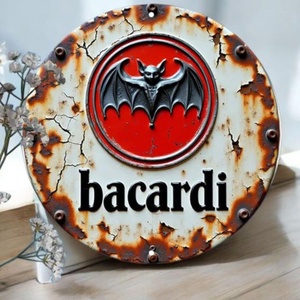 Retro Bacardi fémtábla, Otthon & Életmód, Dekoráció, Ajtó- és ablak dekoráció, Ajtótábla, Fémmegmunkálás, MESKA