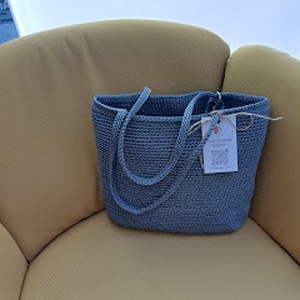 Tágas, horgolt shopper táska hosszú pántokkal - táska & tok - kézitáska & válltáska - alkalmi táska - Meska.hu