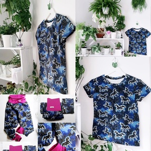 Sötétben világítós unikornisos nadrág, pizsi , póló. - ruha & divat - babaruha & gyerekruha - nadrág - Meska.hu