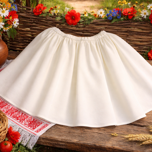 Fehér színű, extra pörgős néptánc szoknya 45 cm, Ruha & Divat, Női ruha, Szoknya, Varrás, MESKA