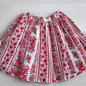 Folklór virágmintás, pörgős néptánc szoknya 35 cm - Meska.hu
