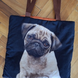 Mopszos bevásárló táska - Meska.hu