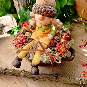 Őszi asztaldísz- Manós - esküvő - dekoráció - asztaldísz - Meska.hu