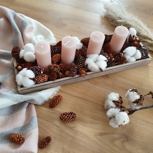 Adventi DIY tál - Toboz variációk, Karácsony, Adventi díszek, Adventi koszorú, Virágkötés, MESKA