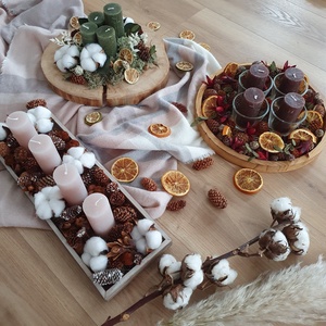 Adventi DIY tál - Toboz variációk - karácsony - adventi díszek - adventi koszorú - Meska.hu