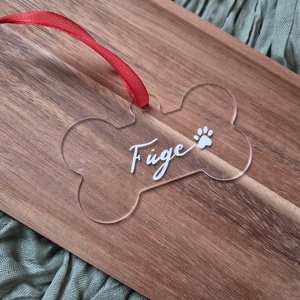 Cica és kutya plexi karácsonyfadísz egyedi névvel ellátva, Karácsony, Karácsonyi lakásdekoráció, Karácsonyfadíszek, Mindenmás, MESKA