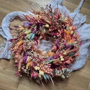 Húsvéti, tavaszi szárazvirág kopogtató - Meska.hu