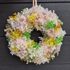 Húsvéti, tavaszi tartósított hortenzia kopogtató  - Meska.hu