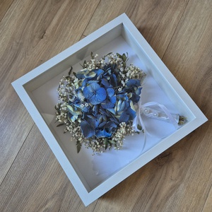Menyasszonyi csokor megörökítés, csokor tartósítás képkeretben, 25x25 cm  - esküvő - menyasszonyi- és dobócsokor - Meska.hu